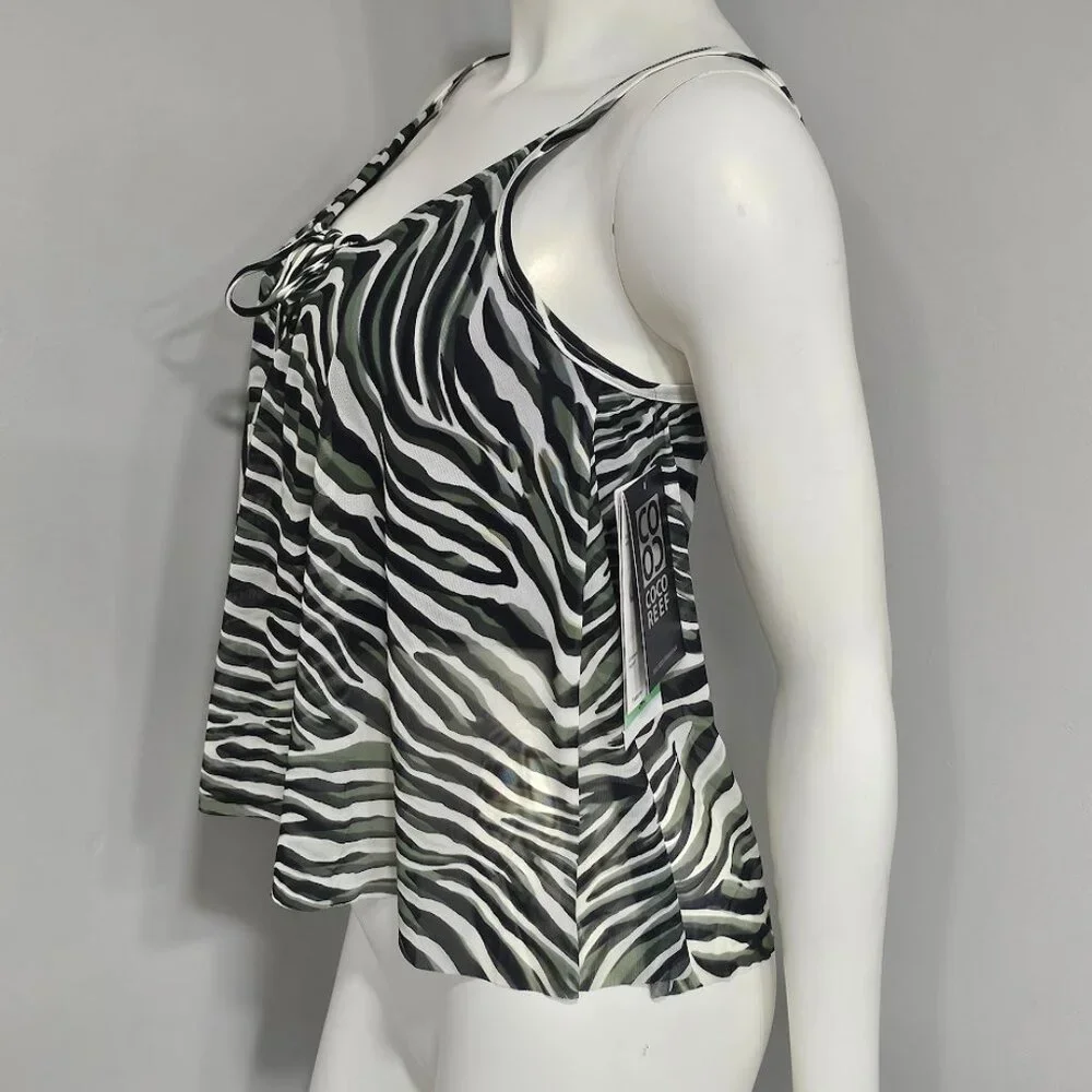 Coco Reef Femme Bra-Sized Mesh Layer Tankini Top